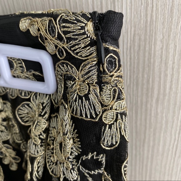 Alythea gold embroidered A-line midi skirt NWT - Picture 4 of 8